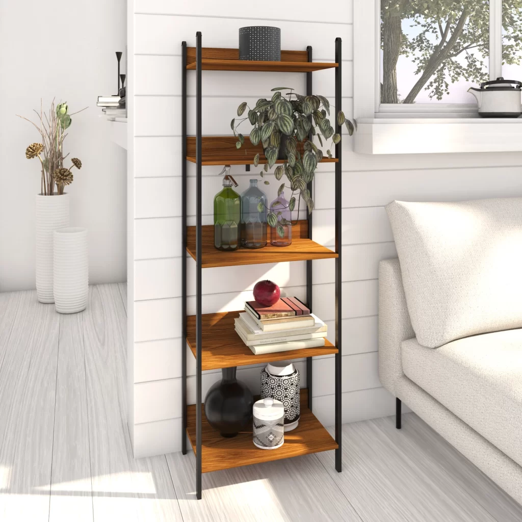 PLAYCON Estante - Asís, Modular de 5 Niveles, Estructura Metálica y Estilo Versátil