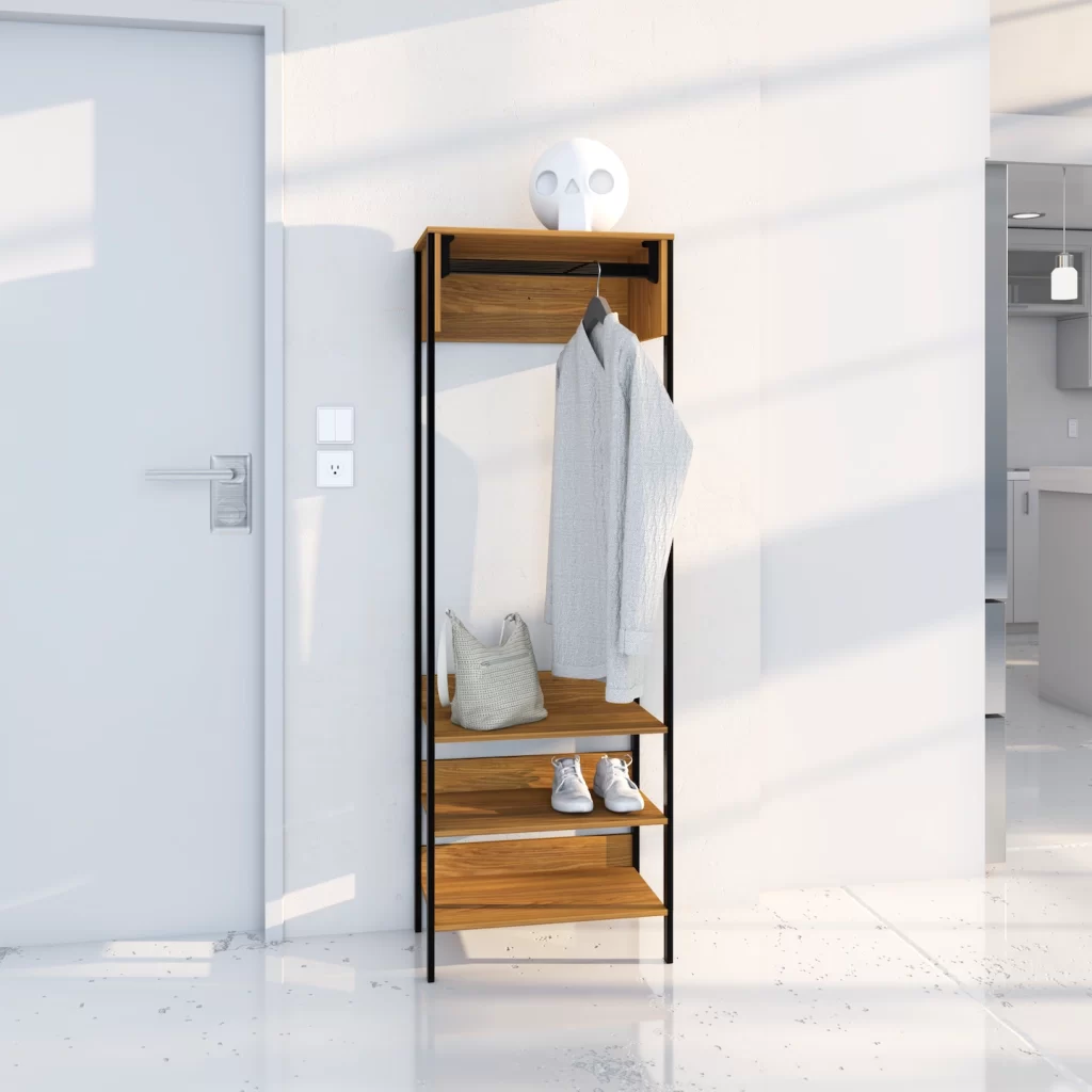 PLAYCON Estante - Pisa, Modular con Tubo Colgador, 3 Repisas y Diseño Abierto