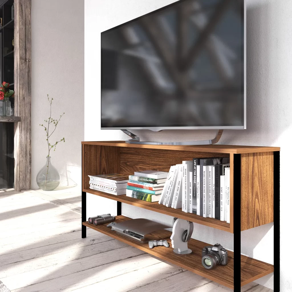 Estante − Venecia. Mueble Para TV de 55 Pulgadas, Organizador Multiusos, Credenza, Librero, Zapatero, Estante Organizador 3 Niveles