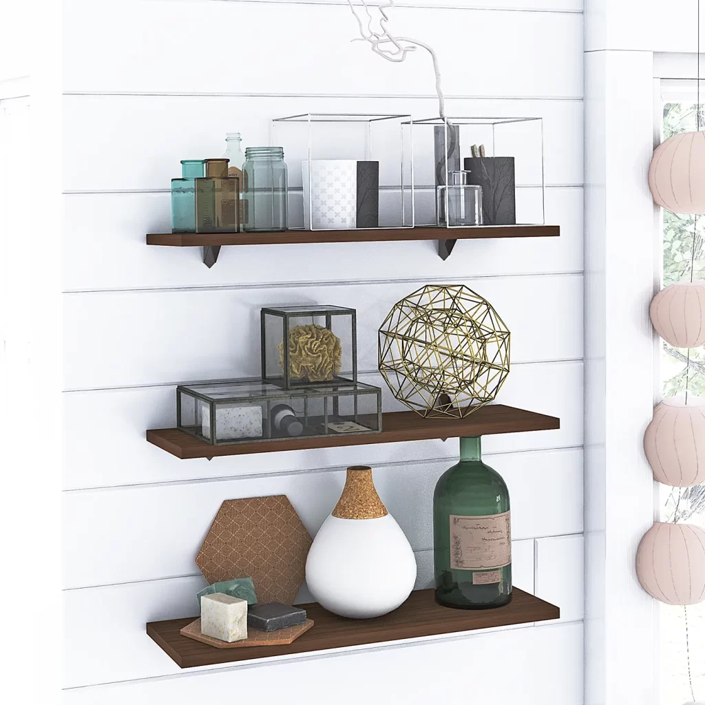 Repisa − Barcelona. Juego de 3 Repisas Organizadoras Tipo Flotante de Pared 60x20 Cm, Incluye Ménsulas, Tornillos Y Taquetes. Cada Repisa Aguanta 25 Kg.