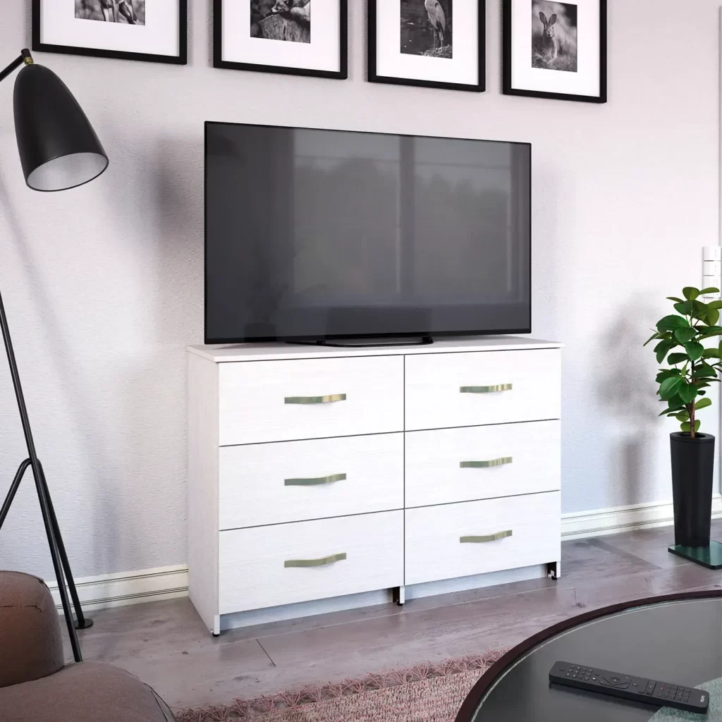 Comoda − París. Cajonera Multiusos, Mueble Con Cajones, Credenza Cómoda Para Ropa, 6 Cajones