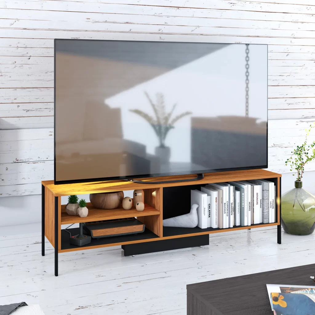 Mueble para Tv 65" − Praga. Mueble Para Tv de 55 Pulgadas, Organizador Multiusos, Credenza, Librero, Estante Organizador de 3 Espacios