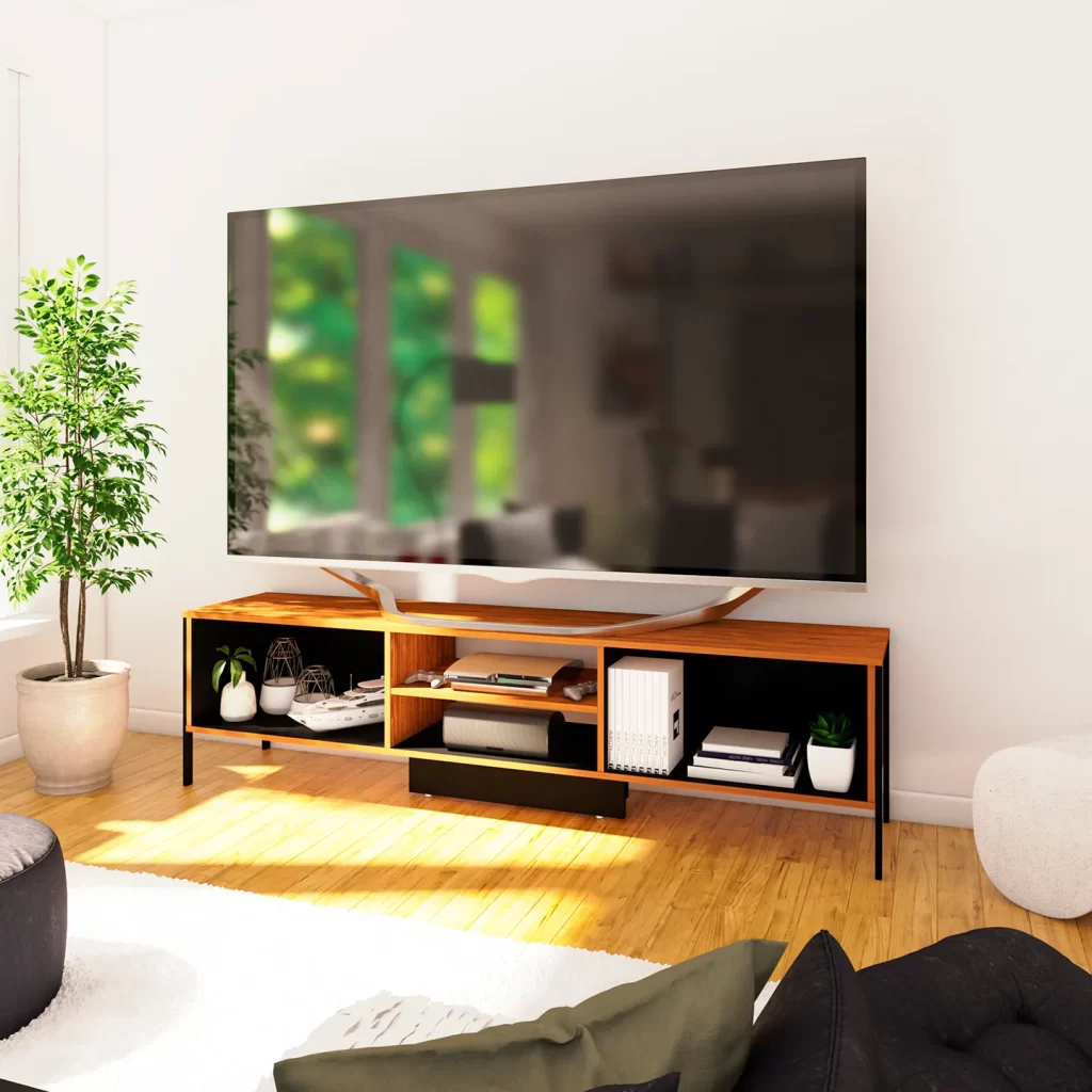 Mueble para Tv 85" − Turín. Mueble Para Tv de 55 Pulgadas, Organizador Multiusos, Credenza, Librero, Estante Organizador de 3 Espacios