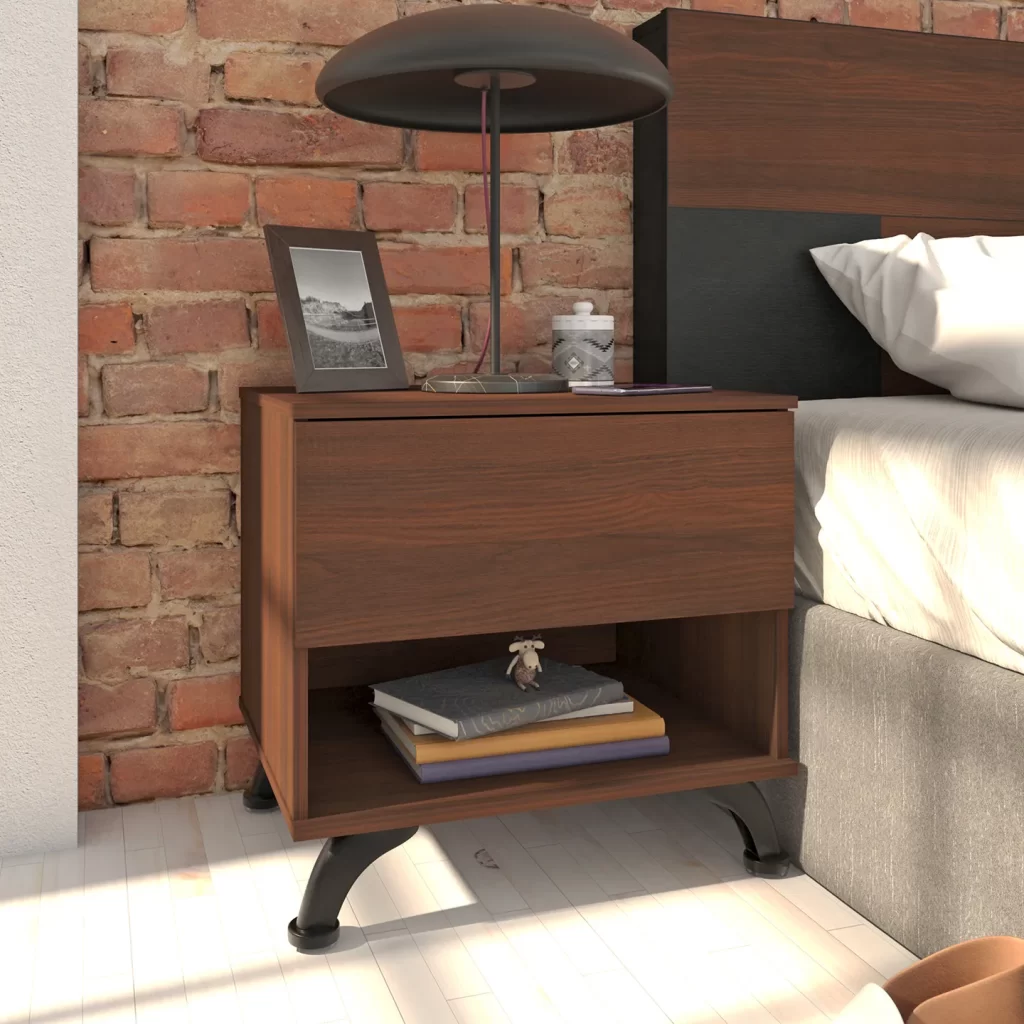 PLAYCON Buró - Madrid, Cajón Oculto, Patas Metálicas y Estilo Moderno