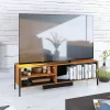 PLAYCON Mueble para TV 65” - Praga, Estilo Moderno, Estructura Metálica Resistente y Amplio Espacio de Almacenaje